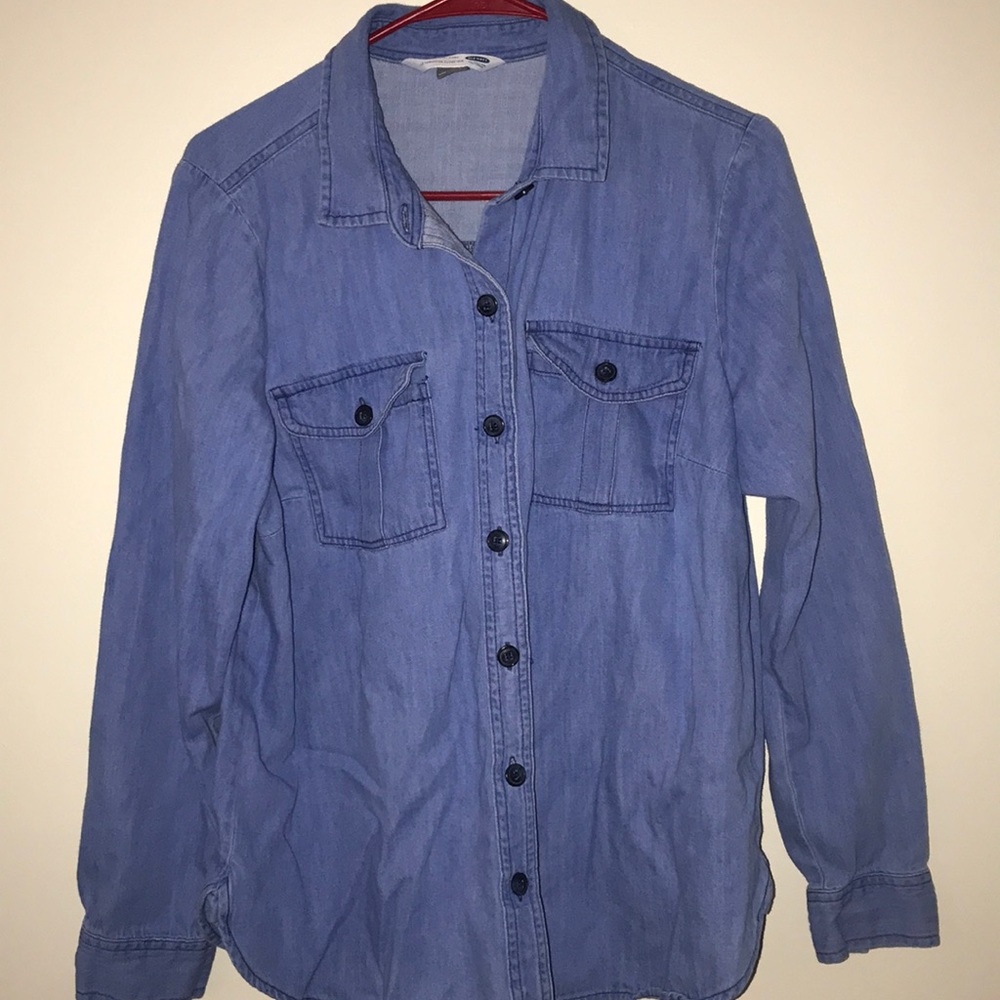 Old Navy denim button up shirt, size large